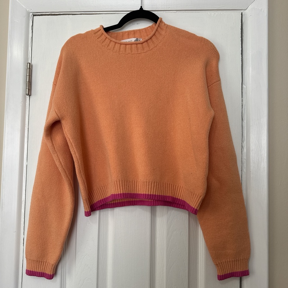 Altar'd State Orange Sweater with Pink Accents